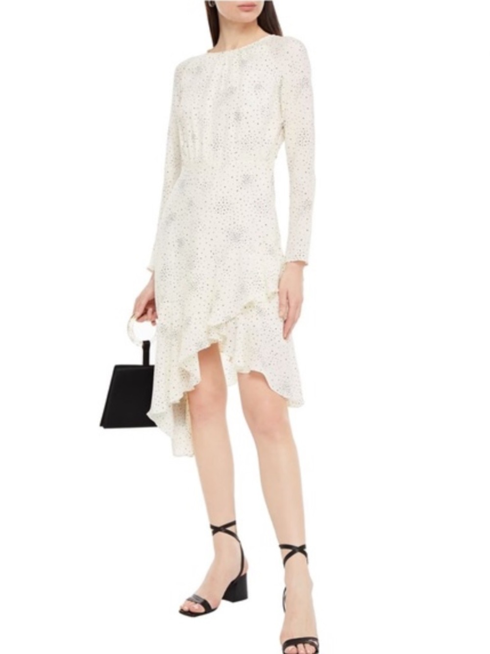 Maje Asymmetrical Ruffle Dress